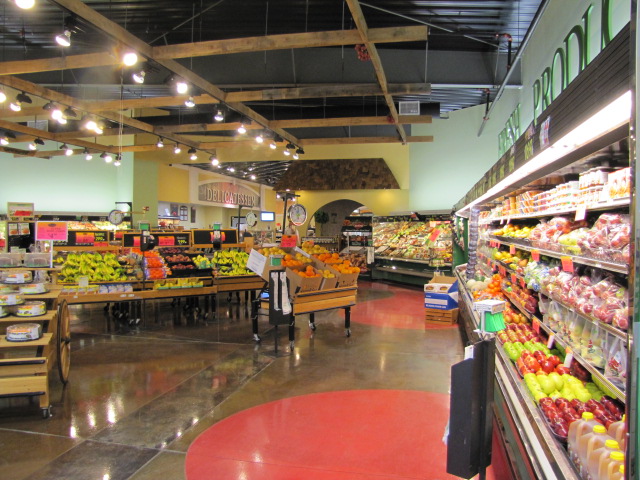 Food stocked in a fresh produce grocery store near Scranton, PA